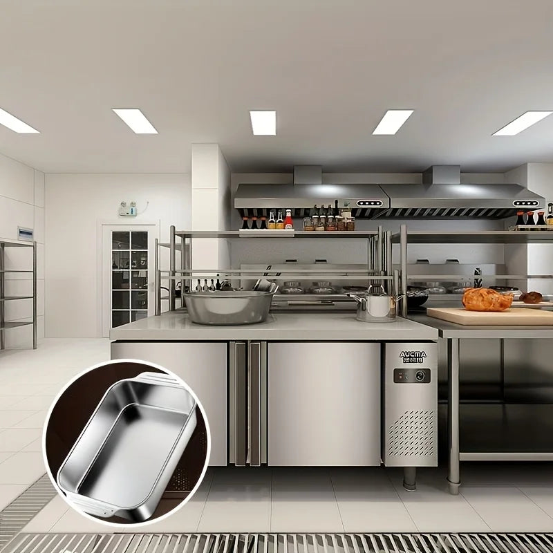 Stainless steel baking tray set, 1 large deep baking tray, non-stick, non-electric, multifunctional baking tray with handles