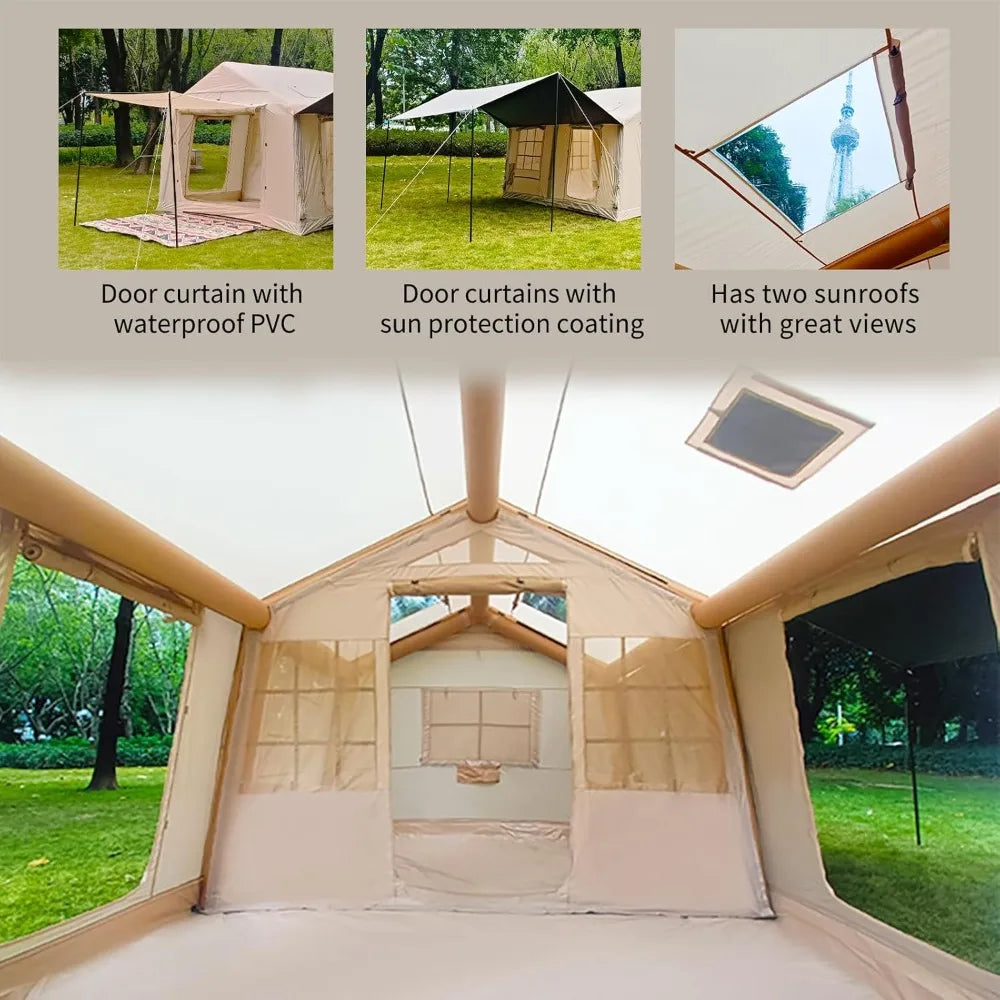 🏕️ 10–12 Person Inflatable Camping Tent