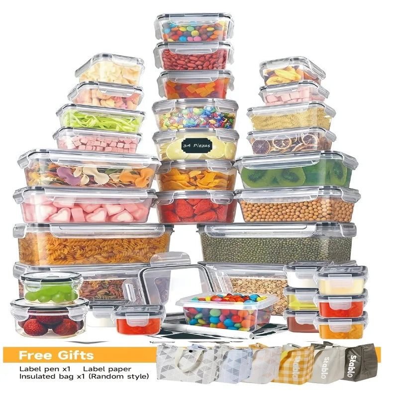 48-Piece BPA-Free Airtight Food Storage Set – 24 Containers with Lids & Labels