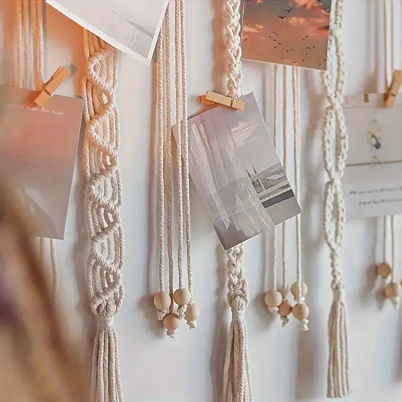 Boho Macrame Photo Display Wall Hanging