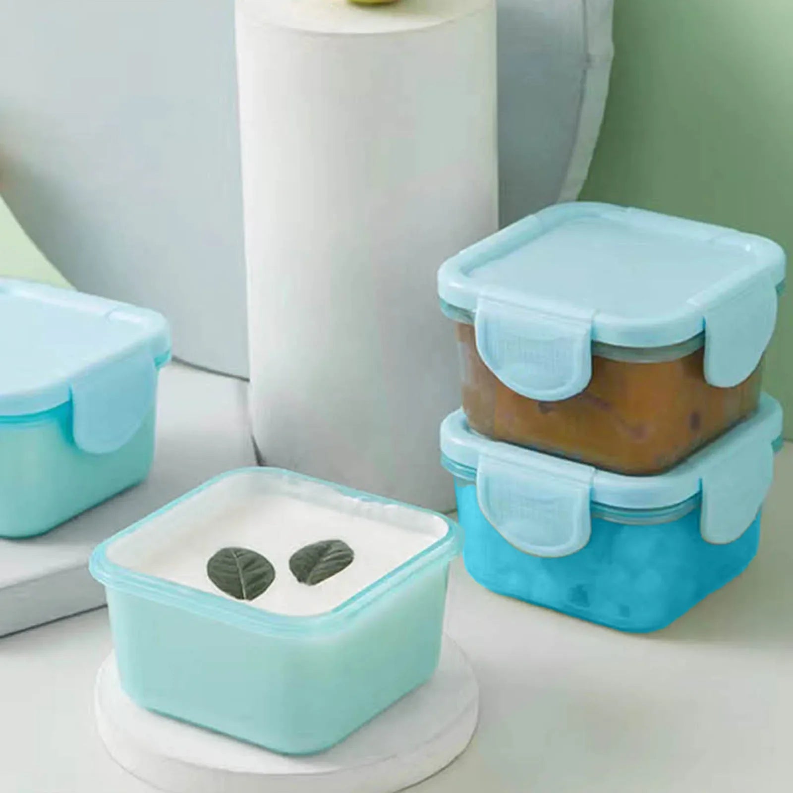 Mini Food Storage Container – Small Plastic Moisture-Proof Box with Leakproof Lid for Spices, Snacks, Seasonings & Kitchen Organization