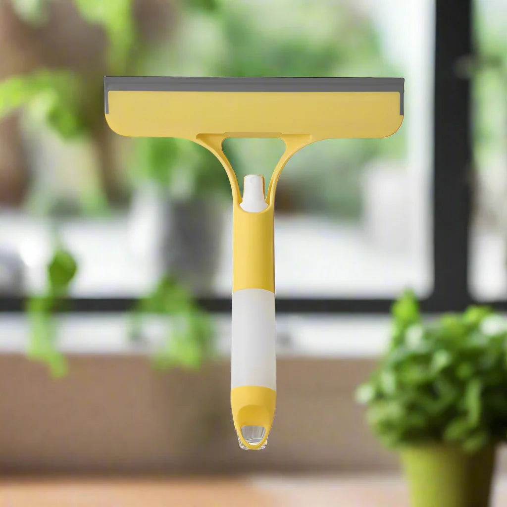 3-in-1 Glass Cleaner Tool – Window Scraper with Built-In Spray Bottle