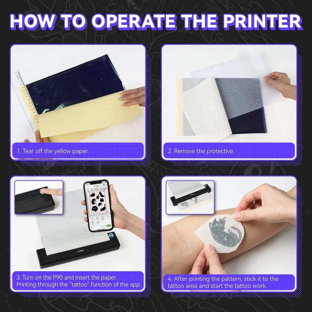 Wireless Tattoo Stencil Printer and Papers