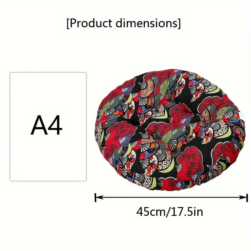 🧘 Round Cotton Floor Cushion Pillow – Thickened Tatami Yoga Mat & Meditation Seat – Machine Washable Geometric Patchwork Cushion