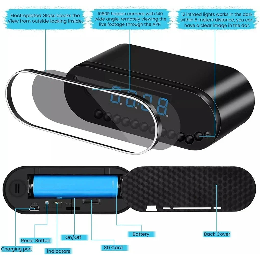WiFi Clock Camera With Night Vision & Motion Detection