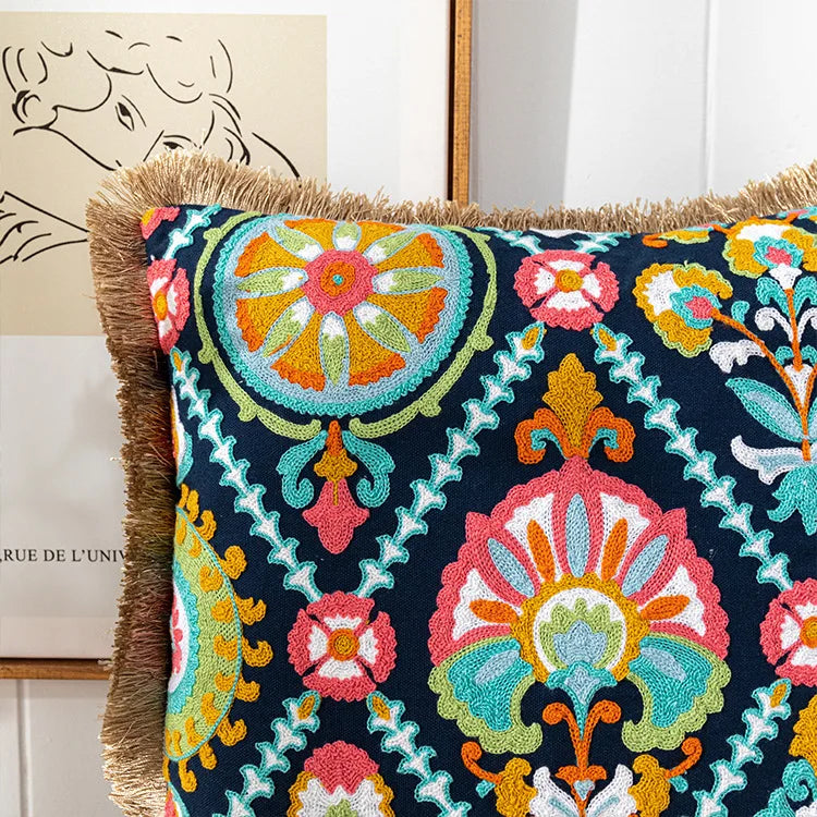 Bohemian Embroidered Throw Pillow Covers