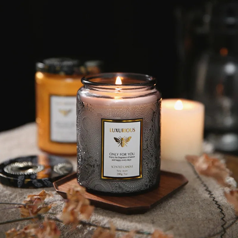 Soy Wax Scented Candle in Glass Jar