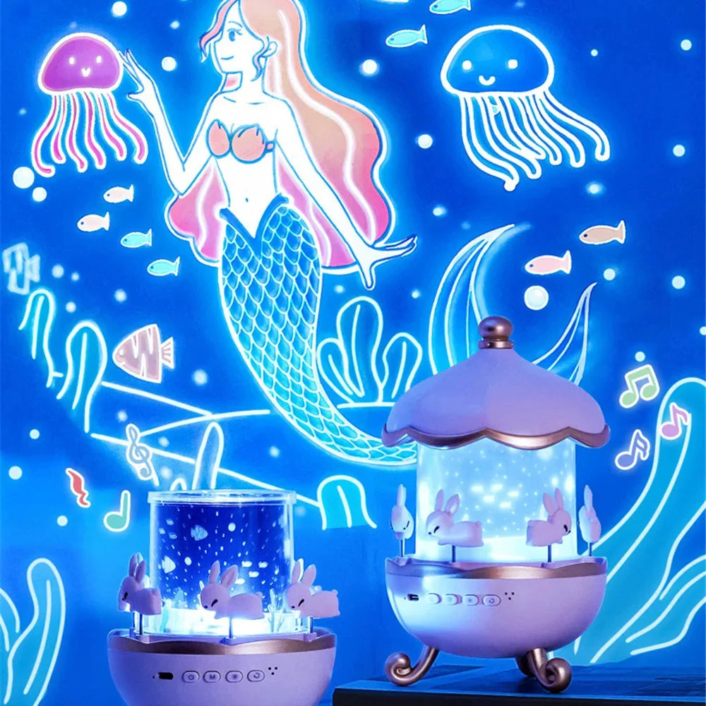 🌙 Kids Night Light Projector – USB Rechargeable LED Lamp