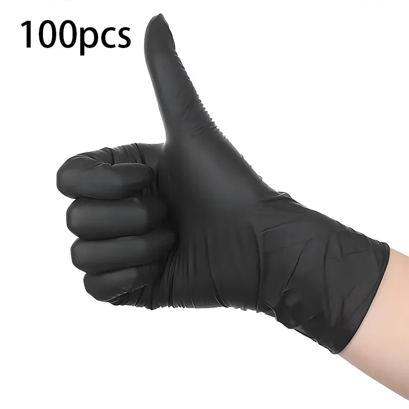 100PCS Black Nitrile Disposable Gloves – Tear-Resistant, Food-Safe, Durable Gloves for Cooking, Food Handling & Dough Kneading