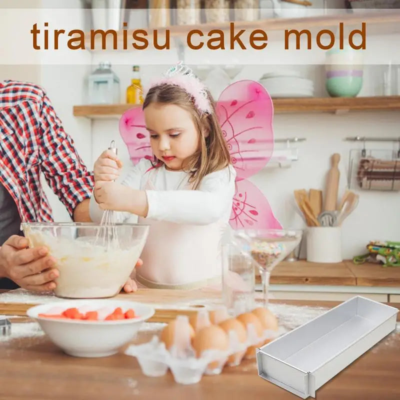 Tiramisu Cake Mold Rectangle Cake Pan Aluminum Alloy Tiramisu Dessert Making Molds Baking Professional Tool Kitchen Accessories