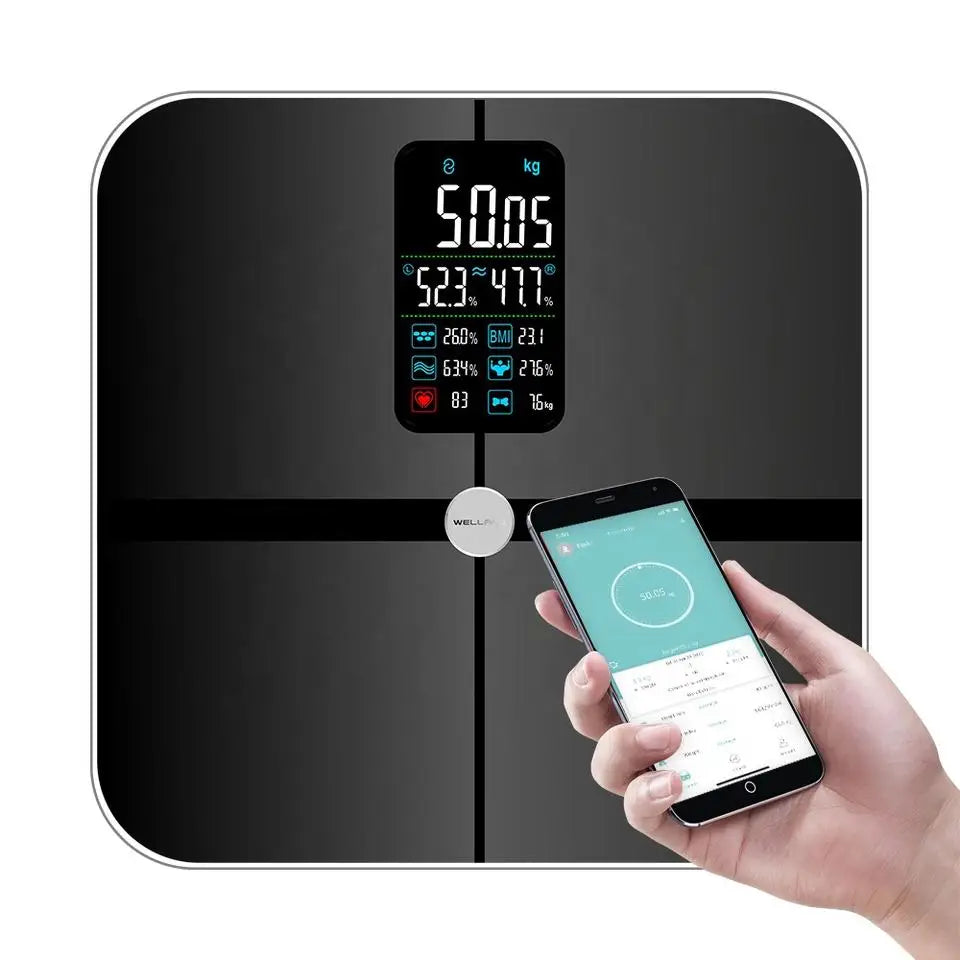 ⚖️ Lescale Smart Body Fat & BMI Scale – 15 Metrics + Heart Rate Display