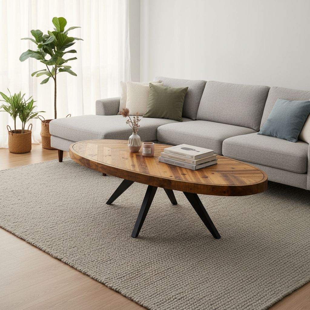 Moe's Home Parq Oval Coffee Table Amber
