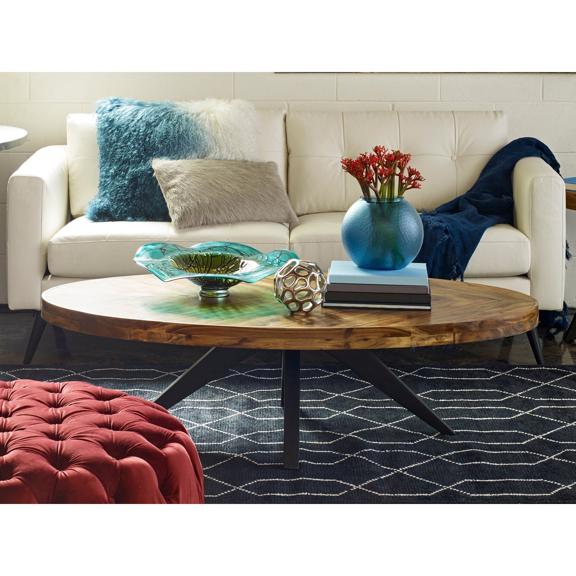 Moe's Home Parq Oval Coffee Table Amber