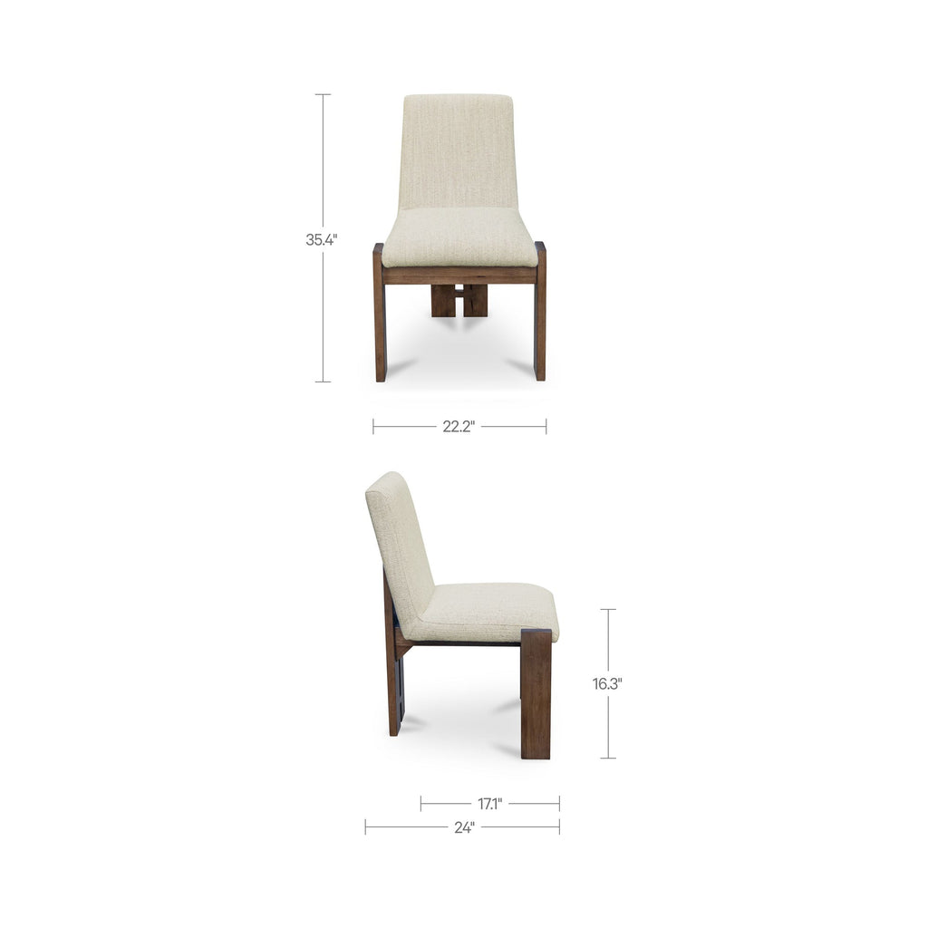 Moe's Home Mia Dining Chair Beige - Set of Two