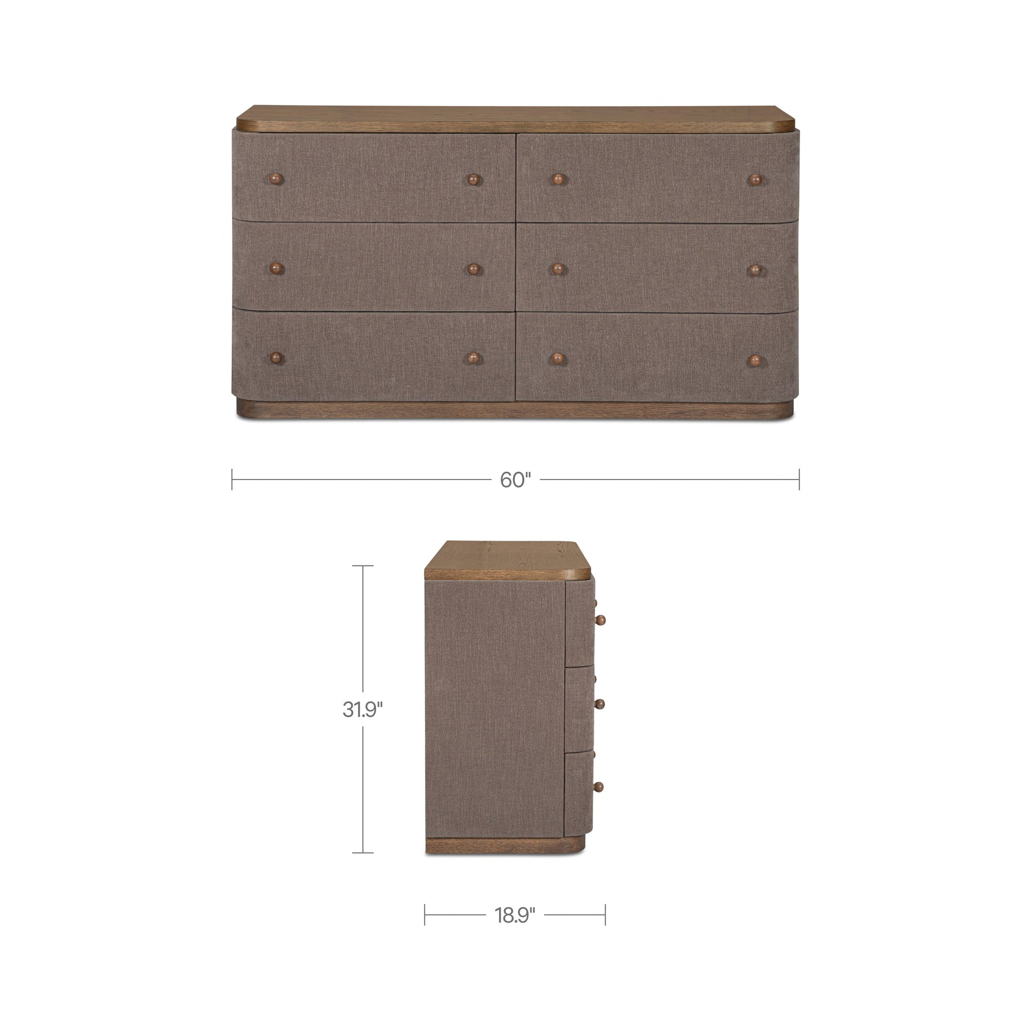 Moe's Home Simone 6 Drawer Dresser Brown