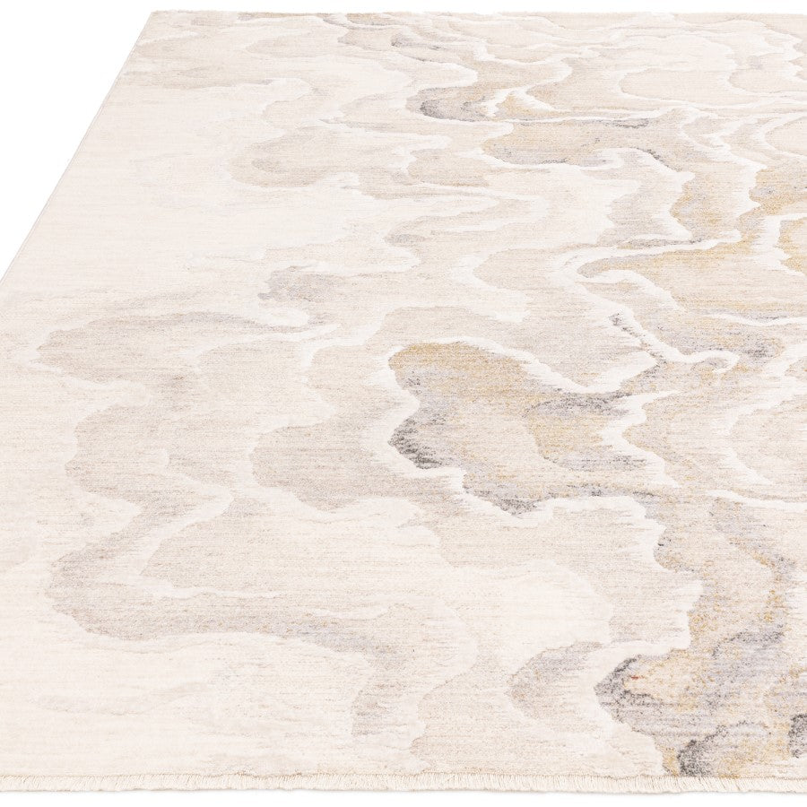 Large Cream Abstract Rug 300 x 200 cm – Seville Setas Modern Luxury Area Rug