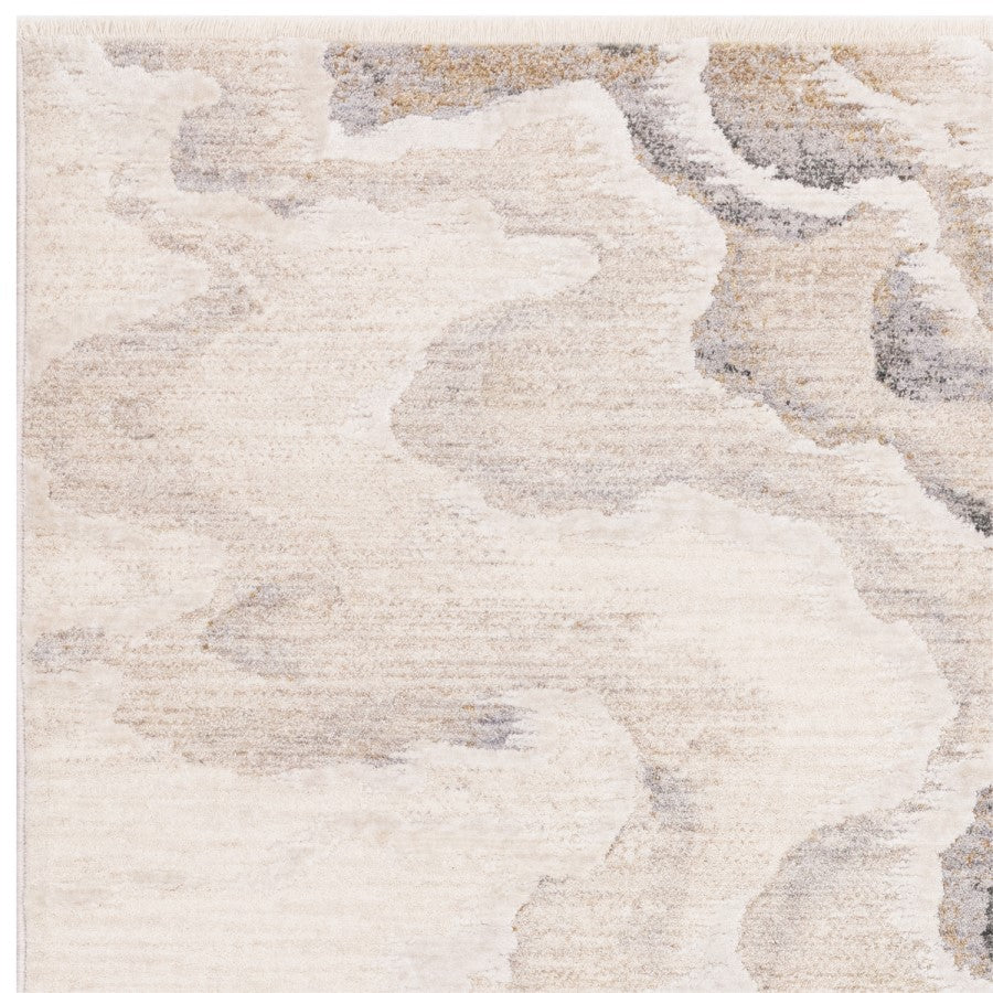 Large Cream Abstract Rug 300 x 200 cm – Seville Setas Modern Luxury Area Rug