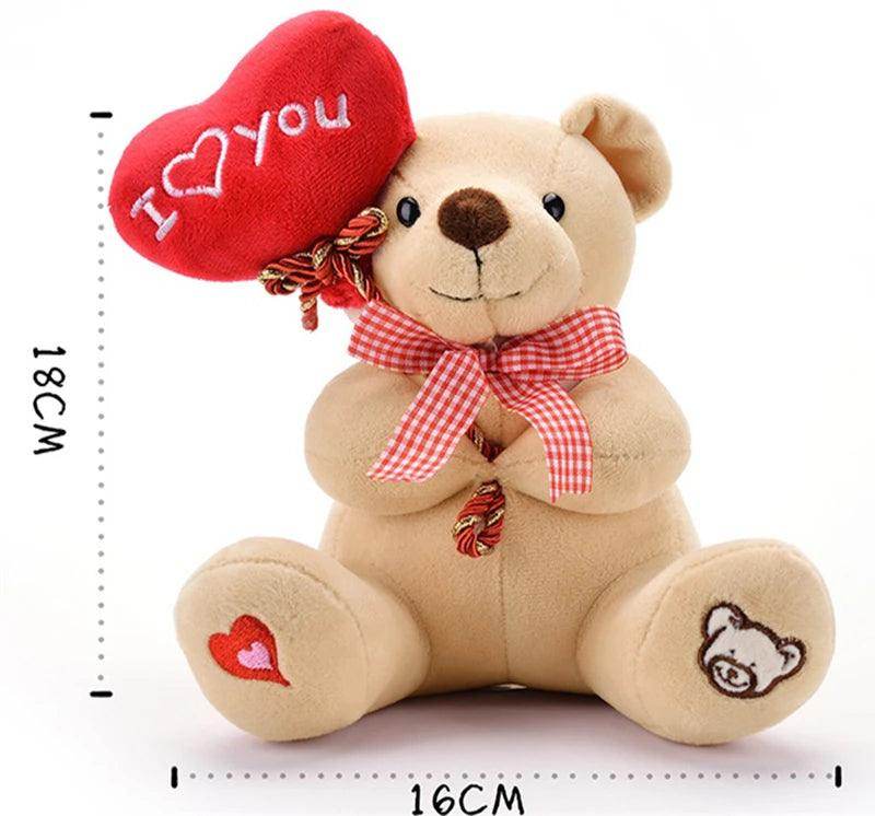 Cartoon Teddy Bear Holding Heart Plush Toy