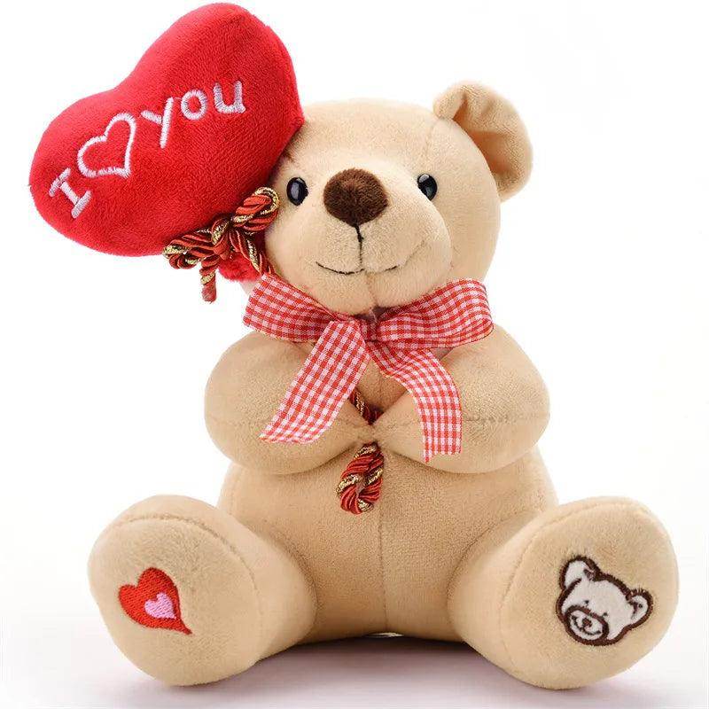 Cartoon Teddy Bear Holding Heart Plush Toy