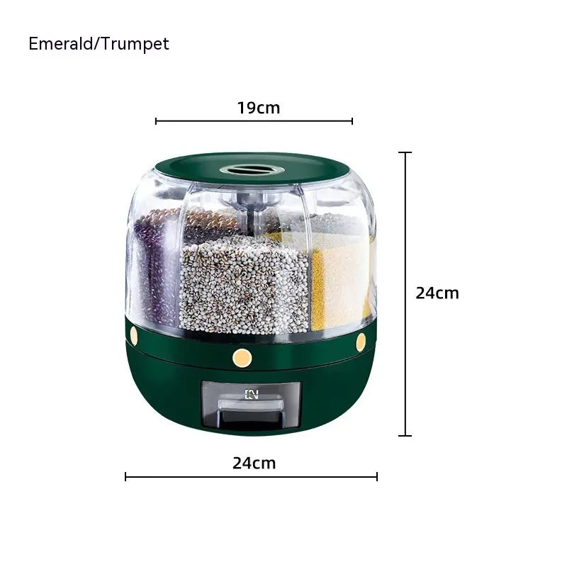 Rotating Separated Sealed Cereal Storage Container