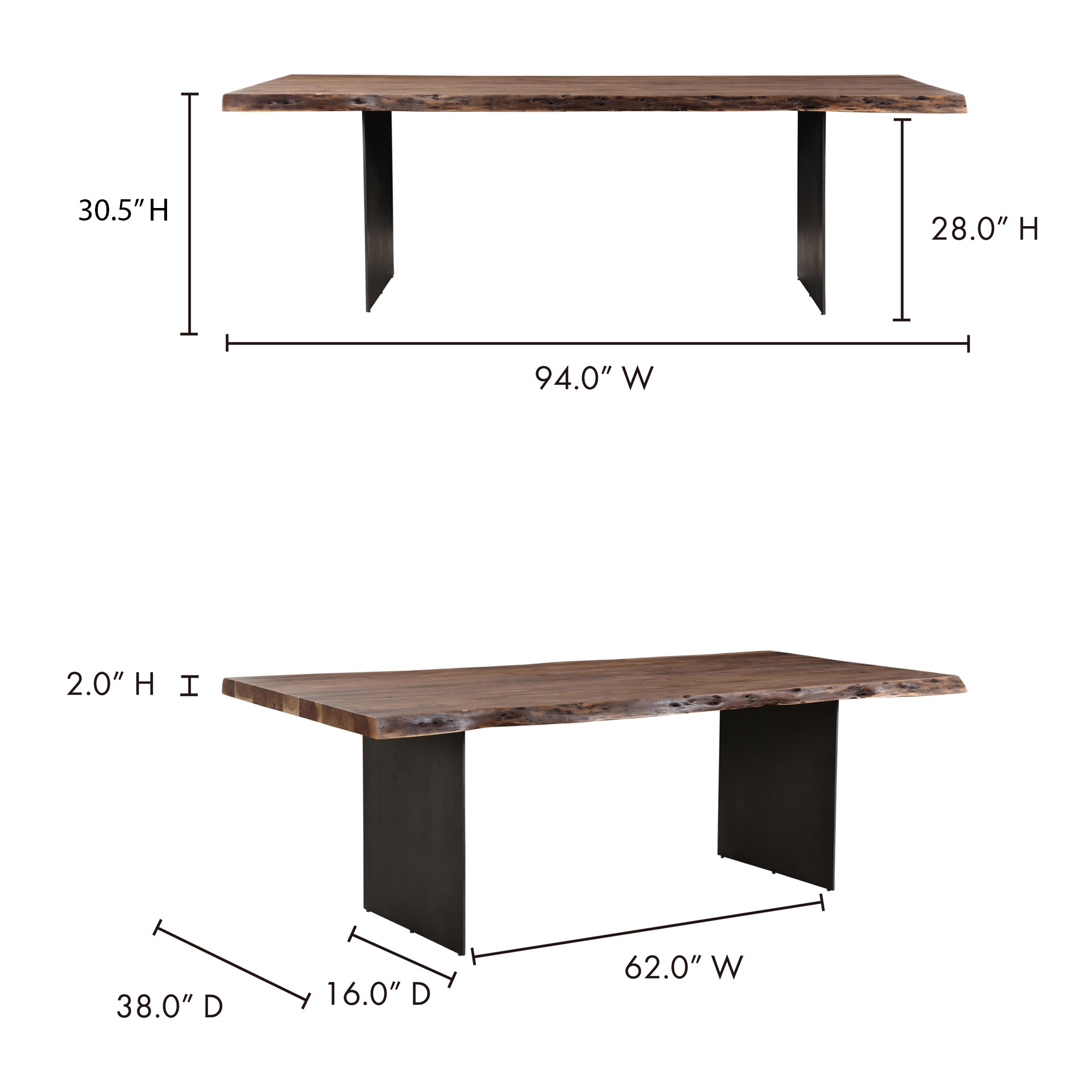 Moe's Home Howell Dining Table Natural