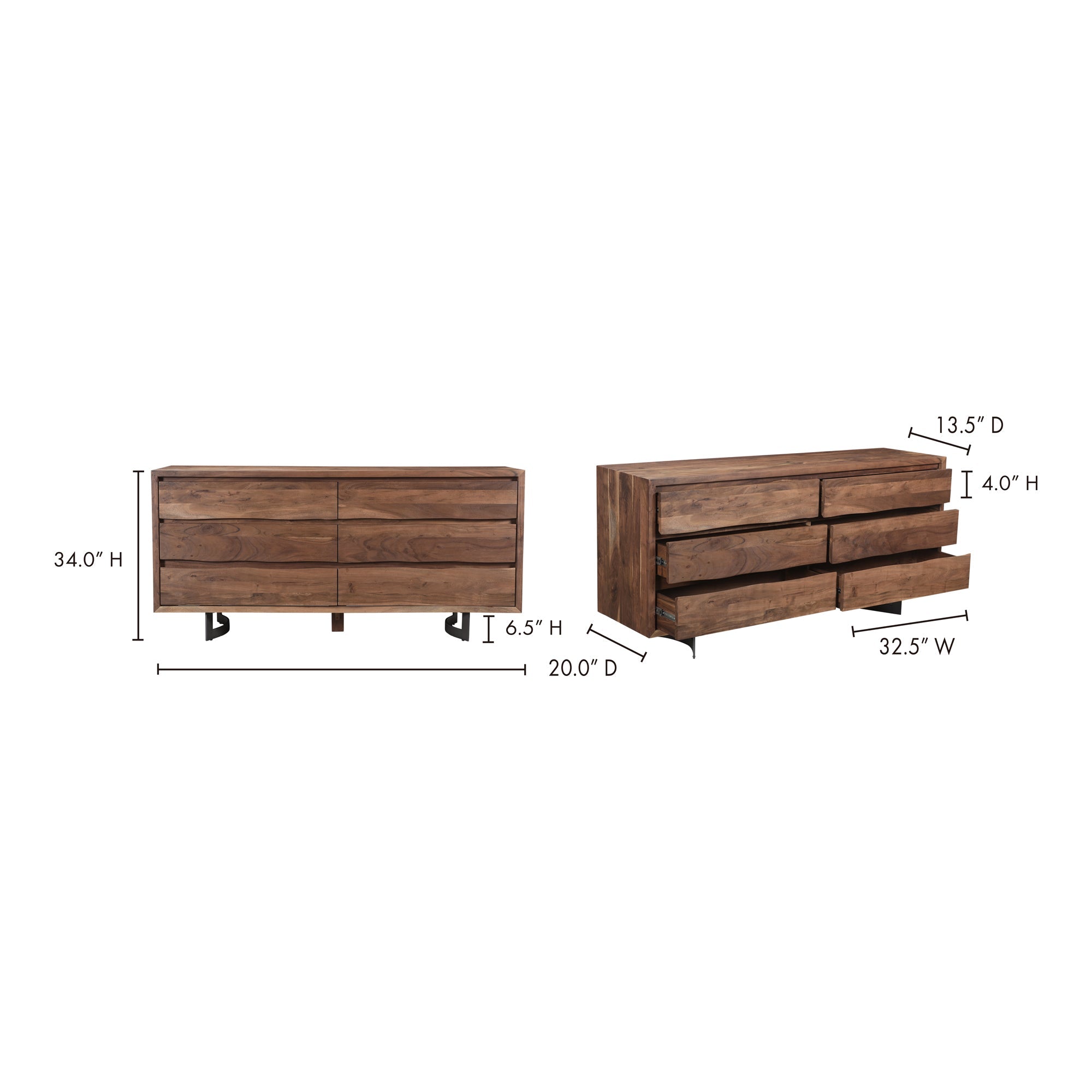 Moe's Home Bent Dresser Brown