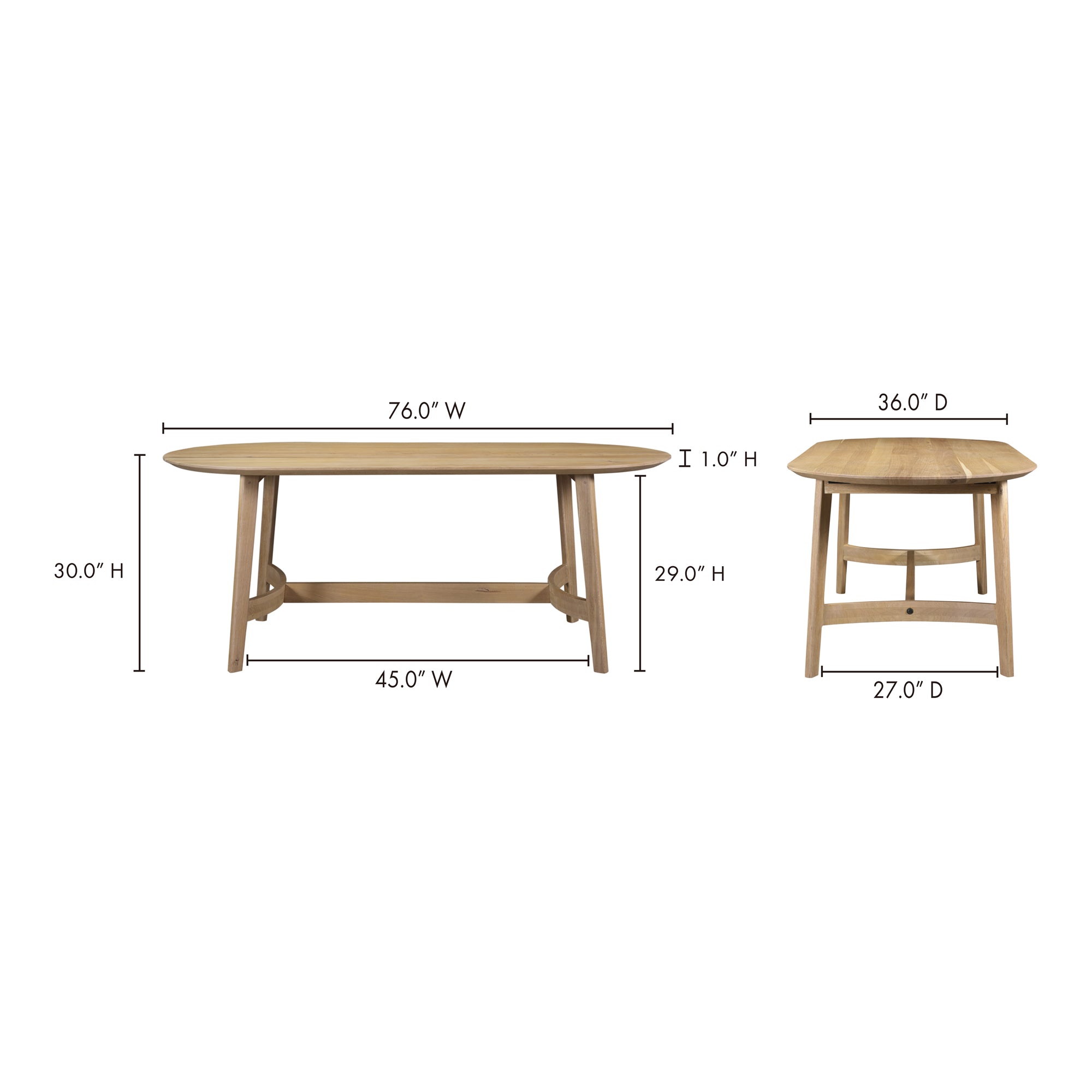 Moe's Home Trie Small Dining Table Natural