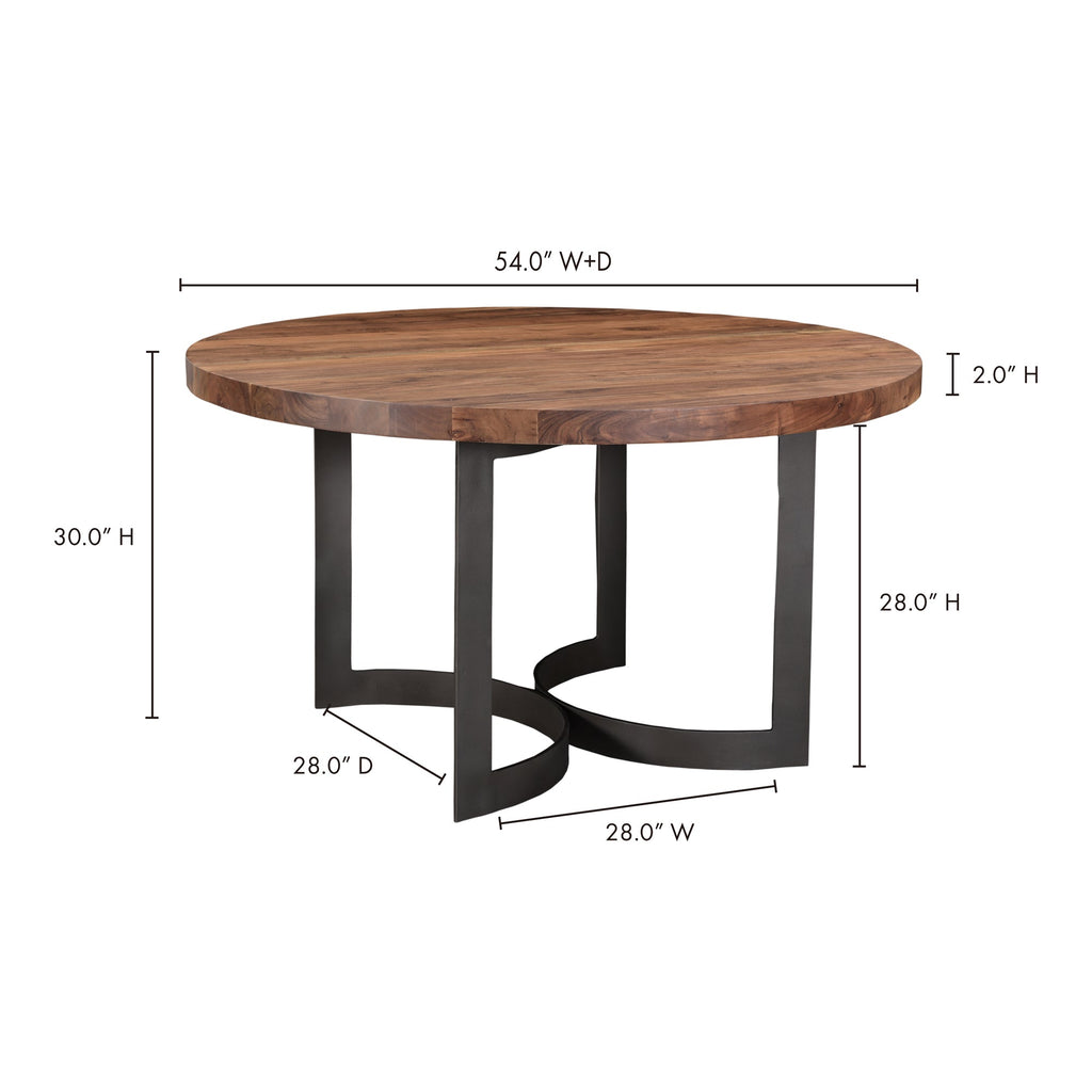 Moe's Home Bent Round Dining Table Brown
