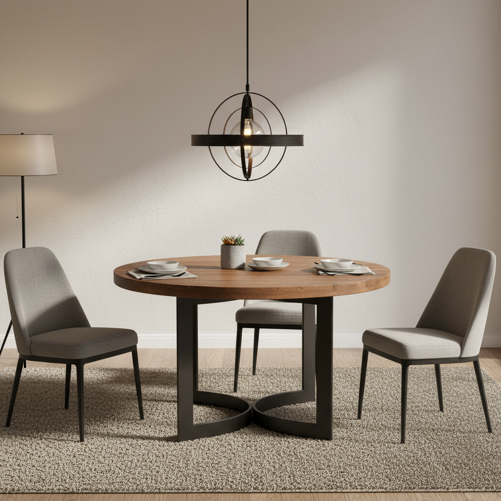 Moe's Home Bent Round Dining Table Brown