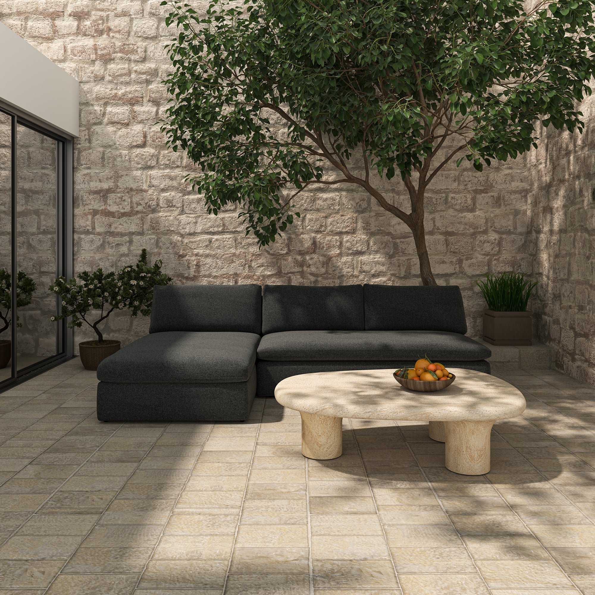 Moe's Home Warby Outdoor Coffee Table Beige