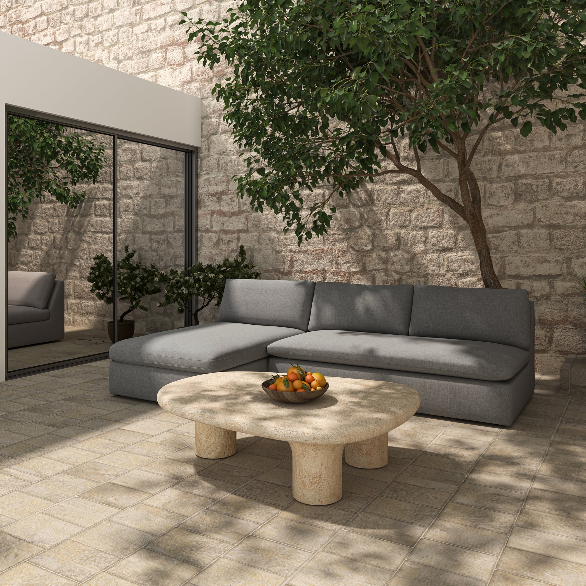 Moe's Home Warby Outdoor Coffee Table Beige