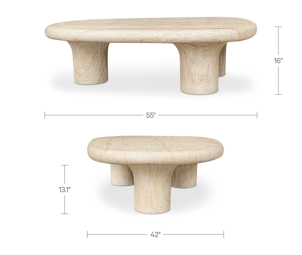 Moe's Home Warby Outdoor Coffee Table Beige