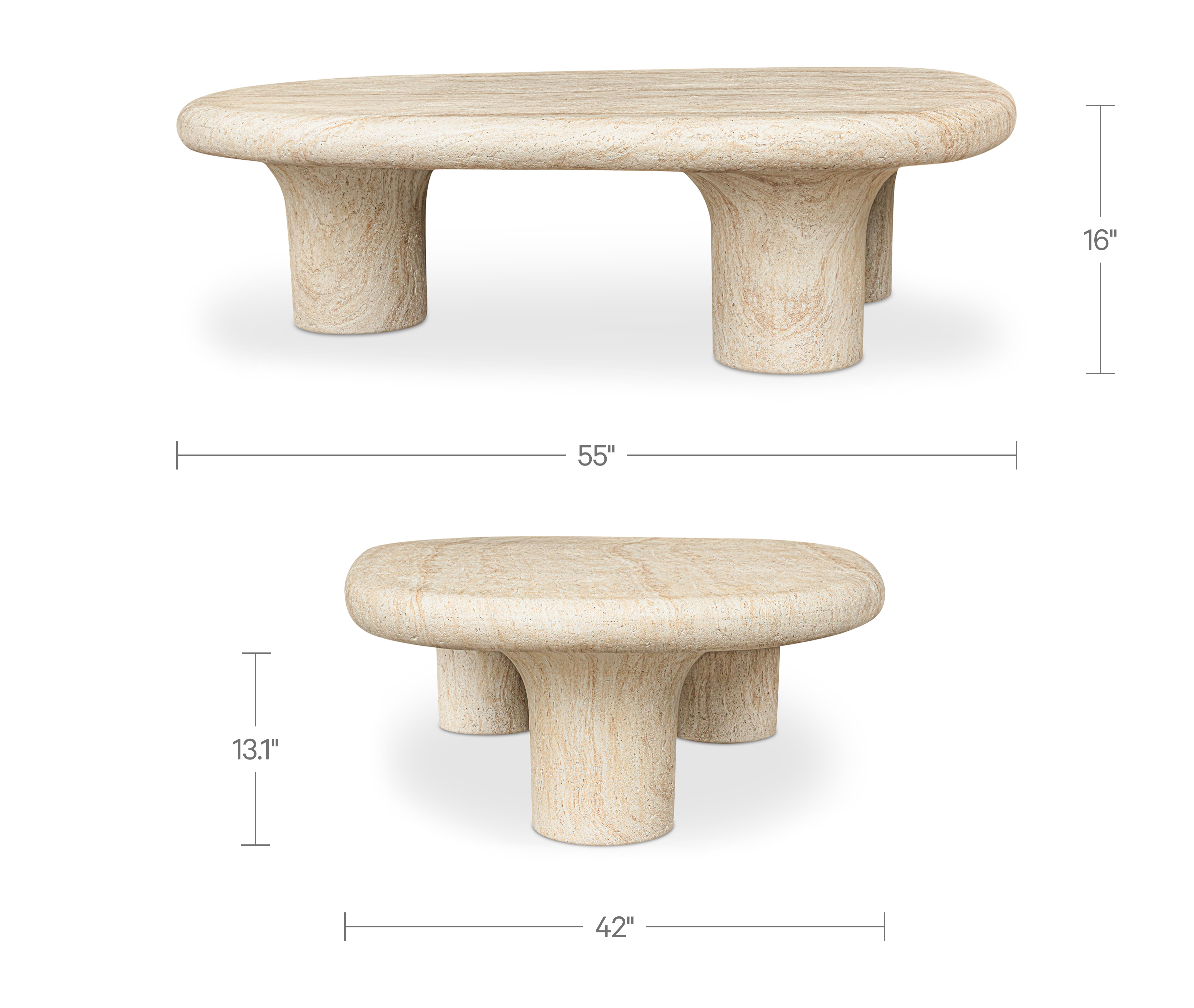 Moe's Home Warby Outdoor Coffee Table Beige