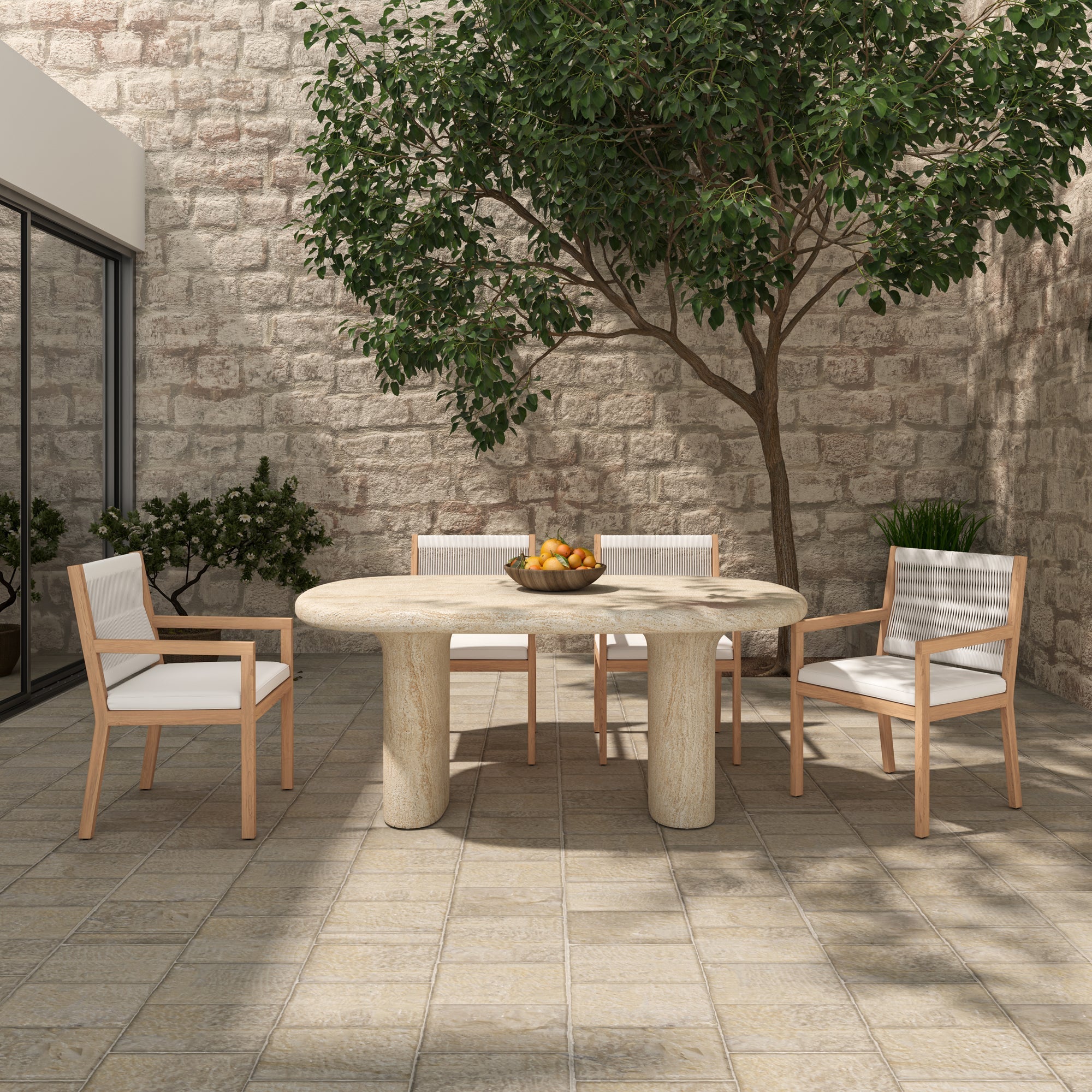 Moe's Home Warby Outdoor Dining Table Beige