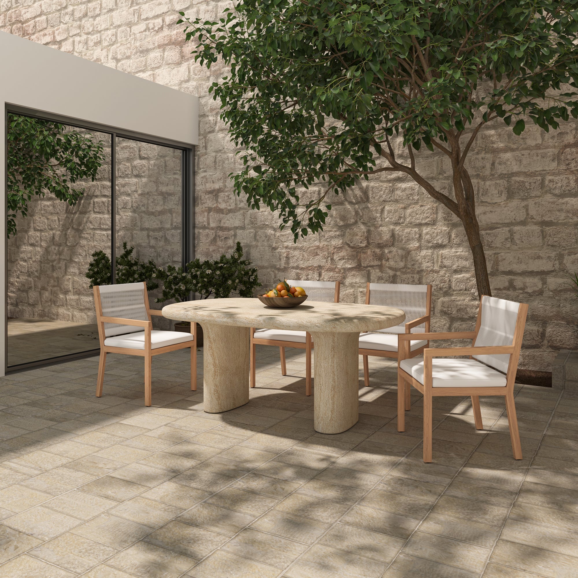 Moe's Home Warby Outdoor Dining Table Beige