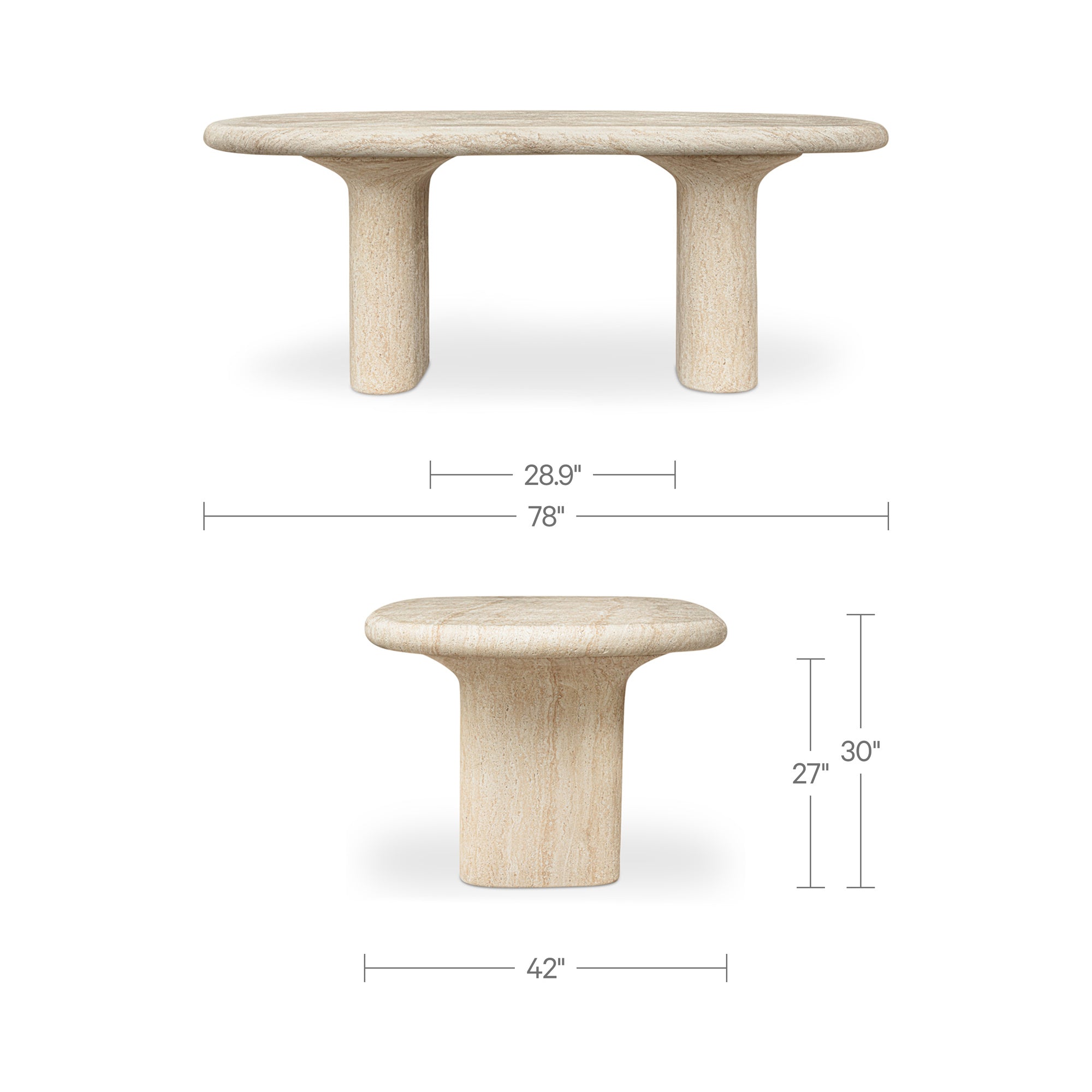 Moe's Home Warby Outdoor Dining Table Beige