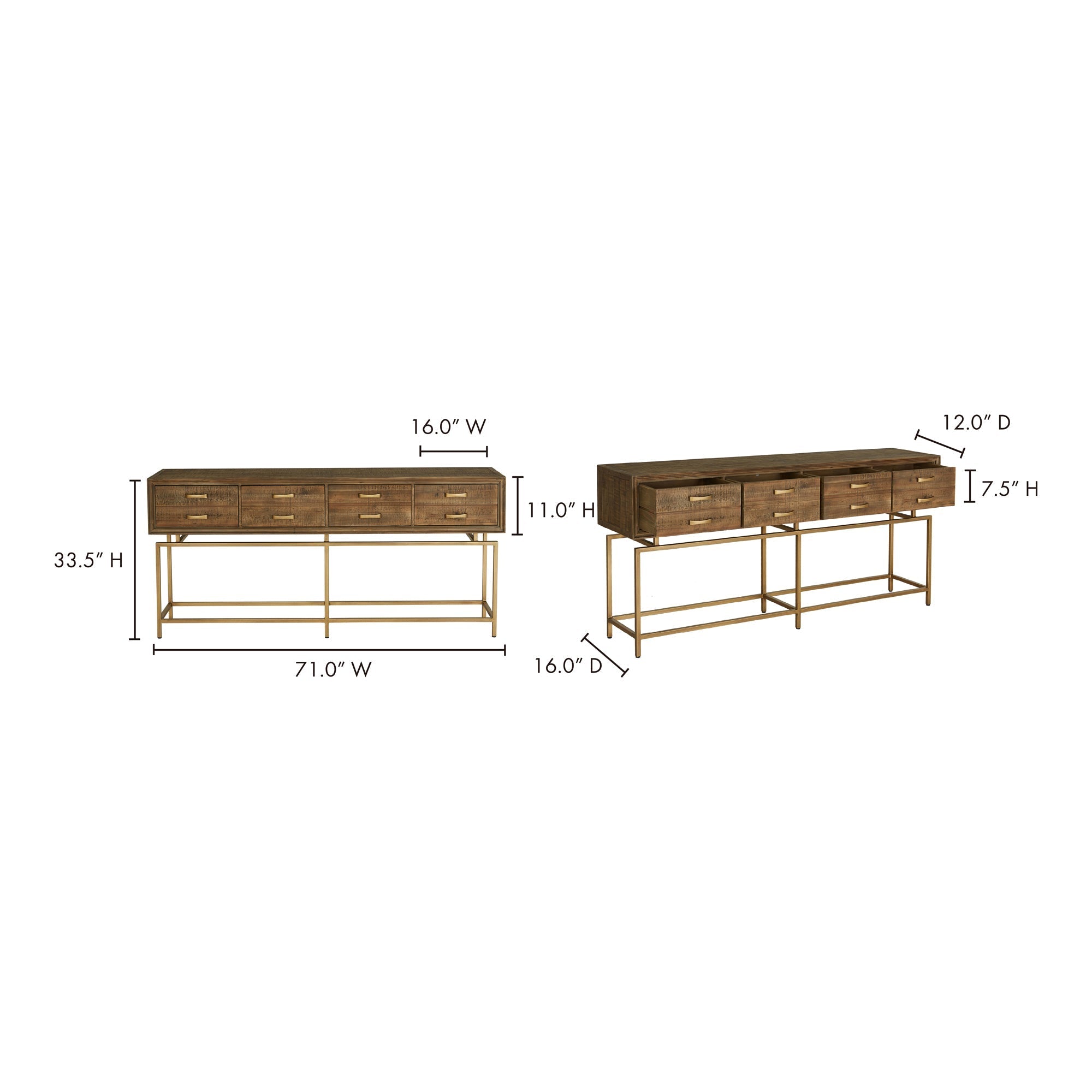 Moe's Home Annecy Console Table Natural