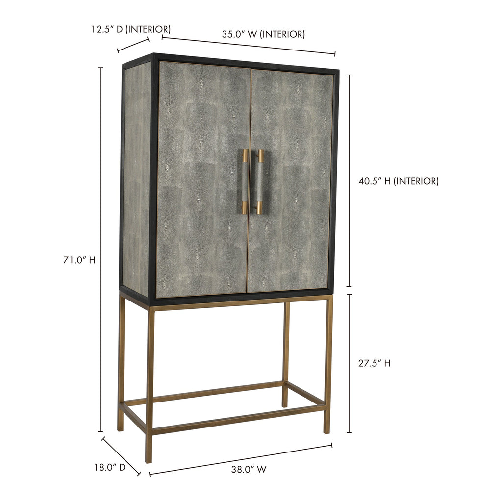 Moe's Home Mako Bar Cabinet Grey