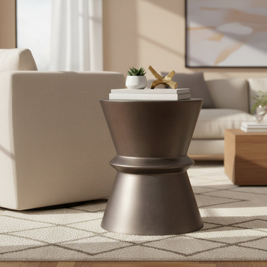 LH Home Concrete Hourglass Side Table