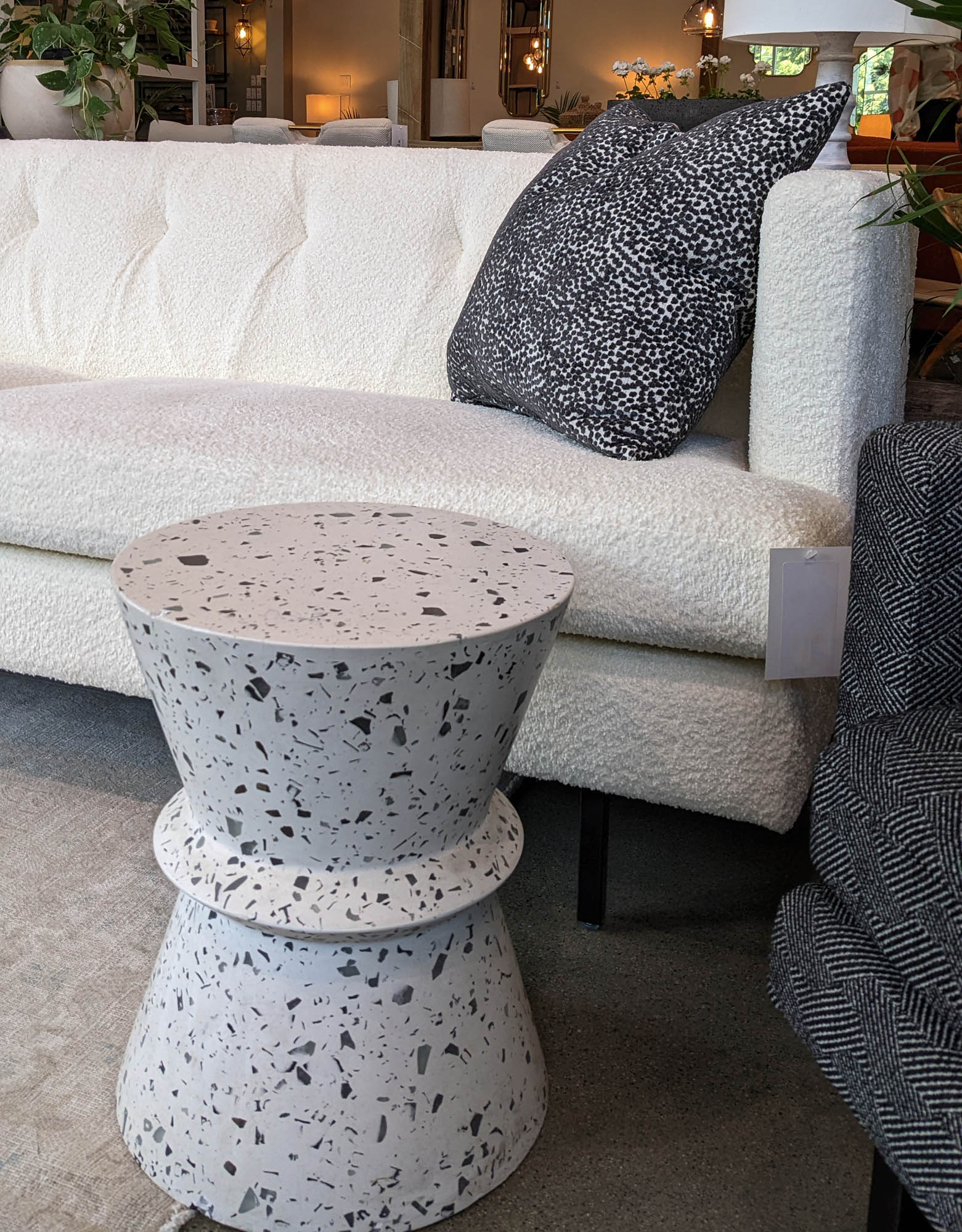 LH Home Concrete Hourglass Side Table