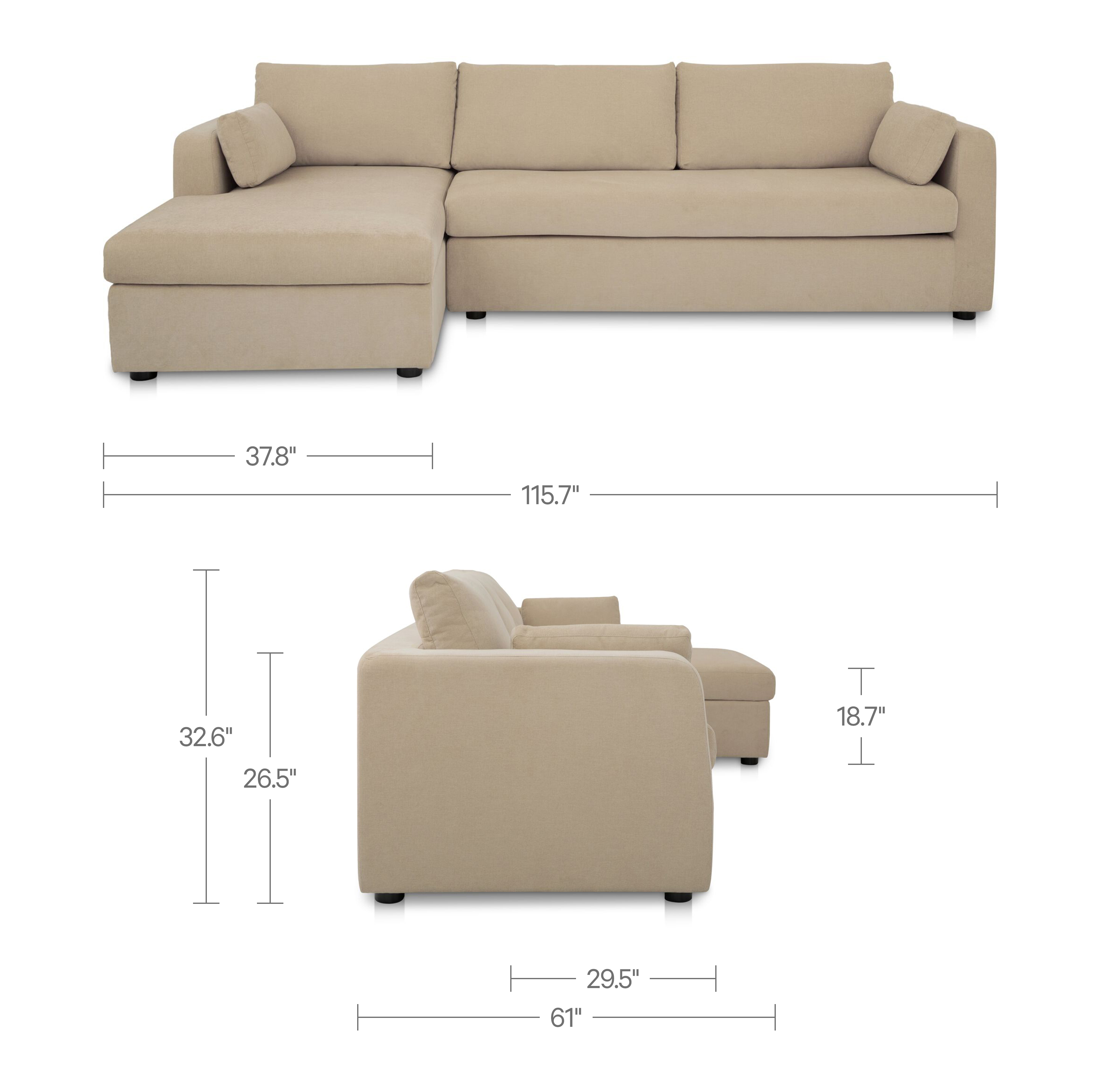 Moe's Home Burrow Modular Sectional