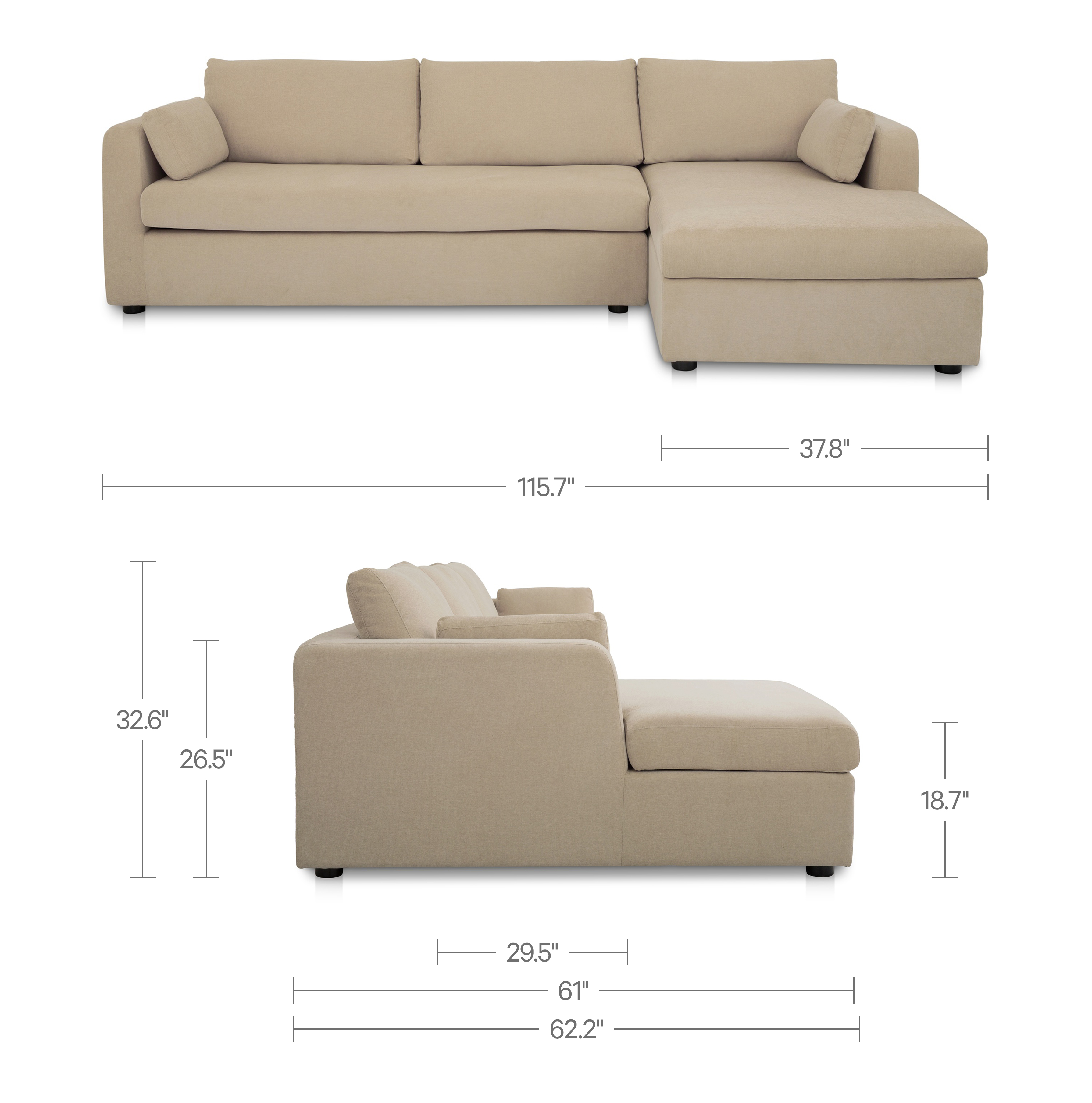 Moe's Home Burrow Modular Sectional