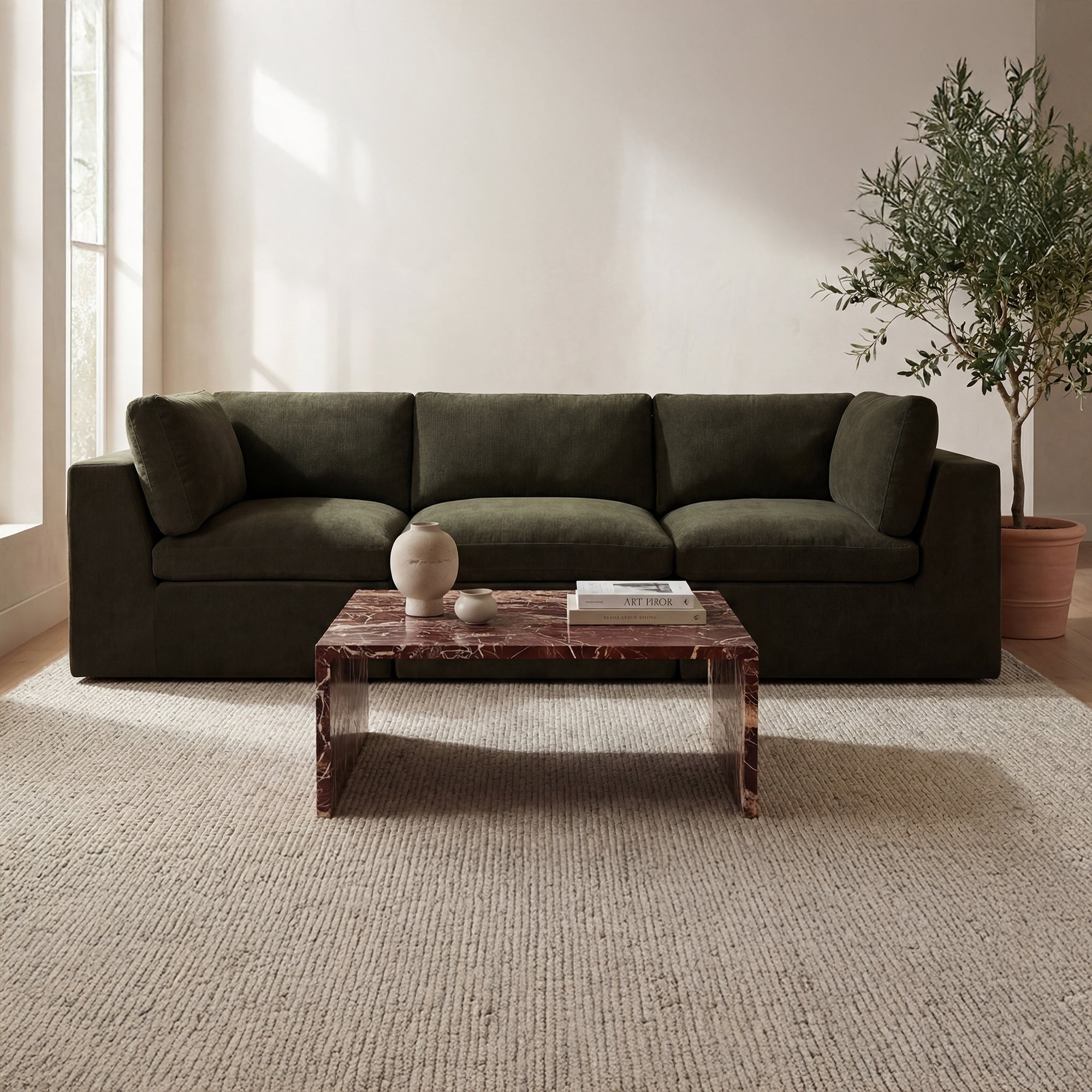 Moe's Home Cates Modular Sofa Dark Green