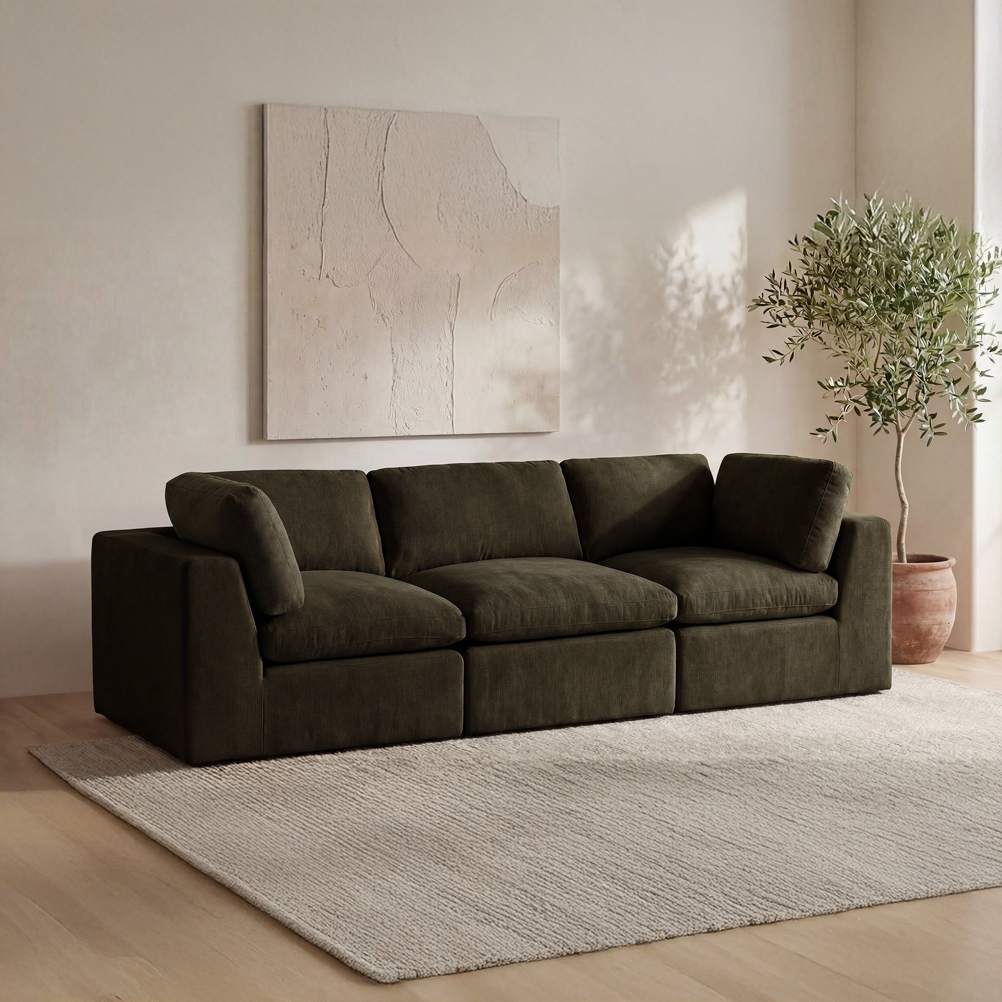 Moe's Home Cates Modular Sofa Dark Green