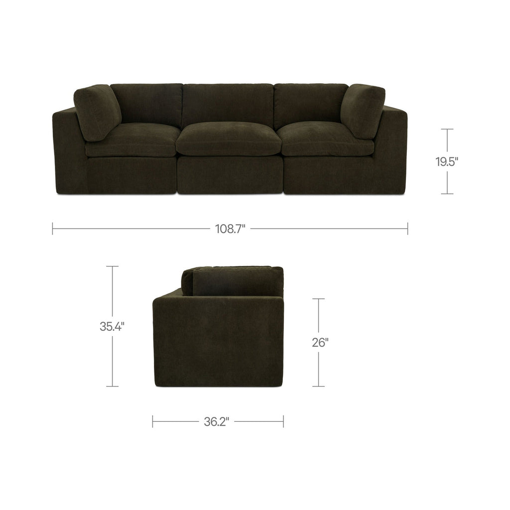 Moe's Home Cates Modular Sofa Dark Green