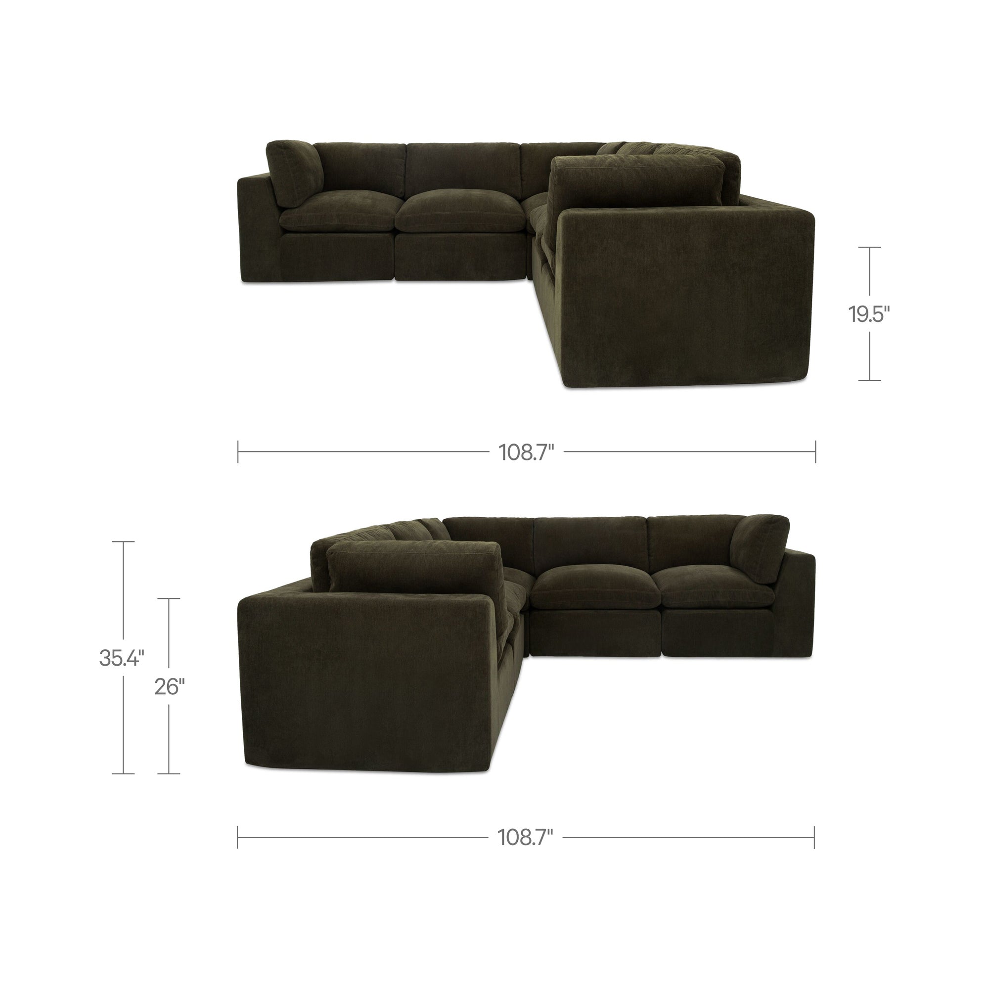 Moe's Home Cates Classic L Modular Sectional