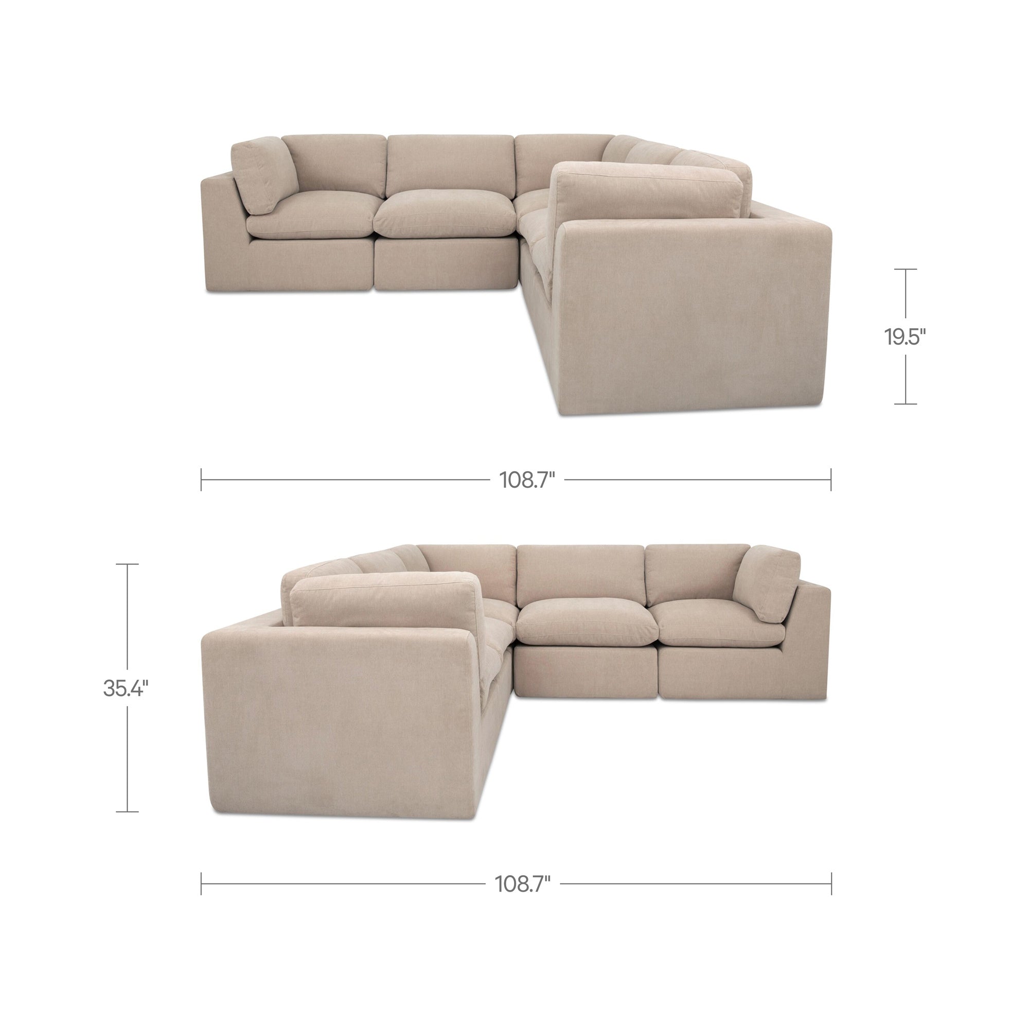 Moe's Home Cates Classic L Modular Sectional