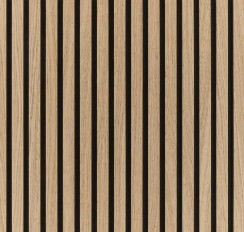 Square Wood Slat Acoustic Wall Panels – Sound Absorbing PET MDF Panels for Home Office Bedroom – Easy Installation