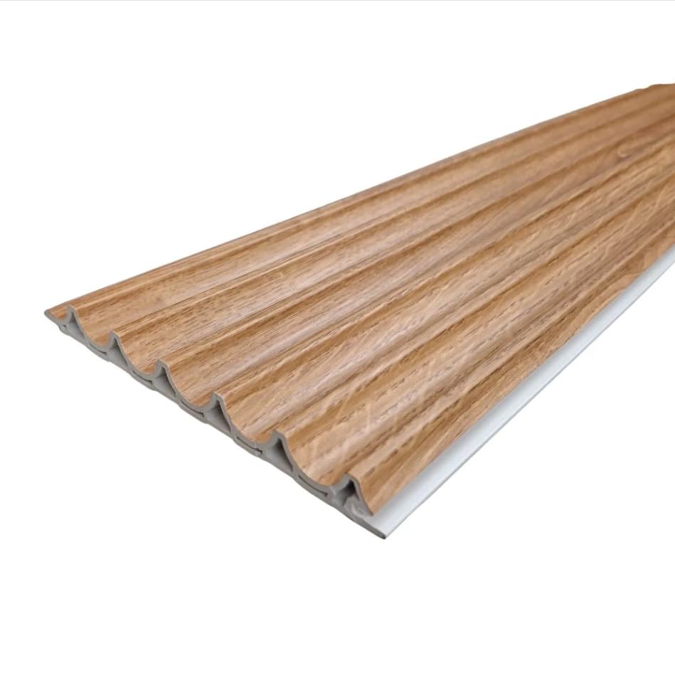 WPC Wood Effect Wave Style Wall Panels – 3D Decorative Wall Panels for Living Room, Bedroom & Office – Modern Interlocking Wooden Effect Panels