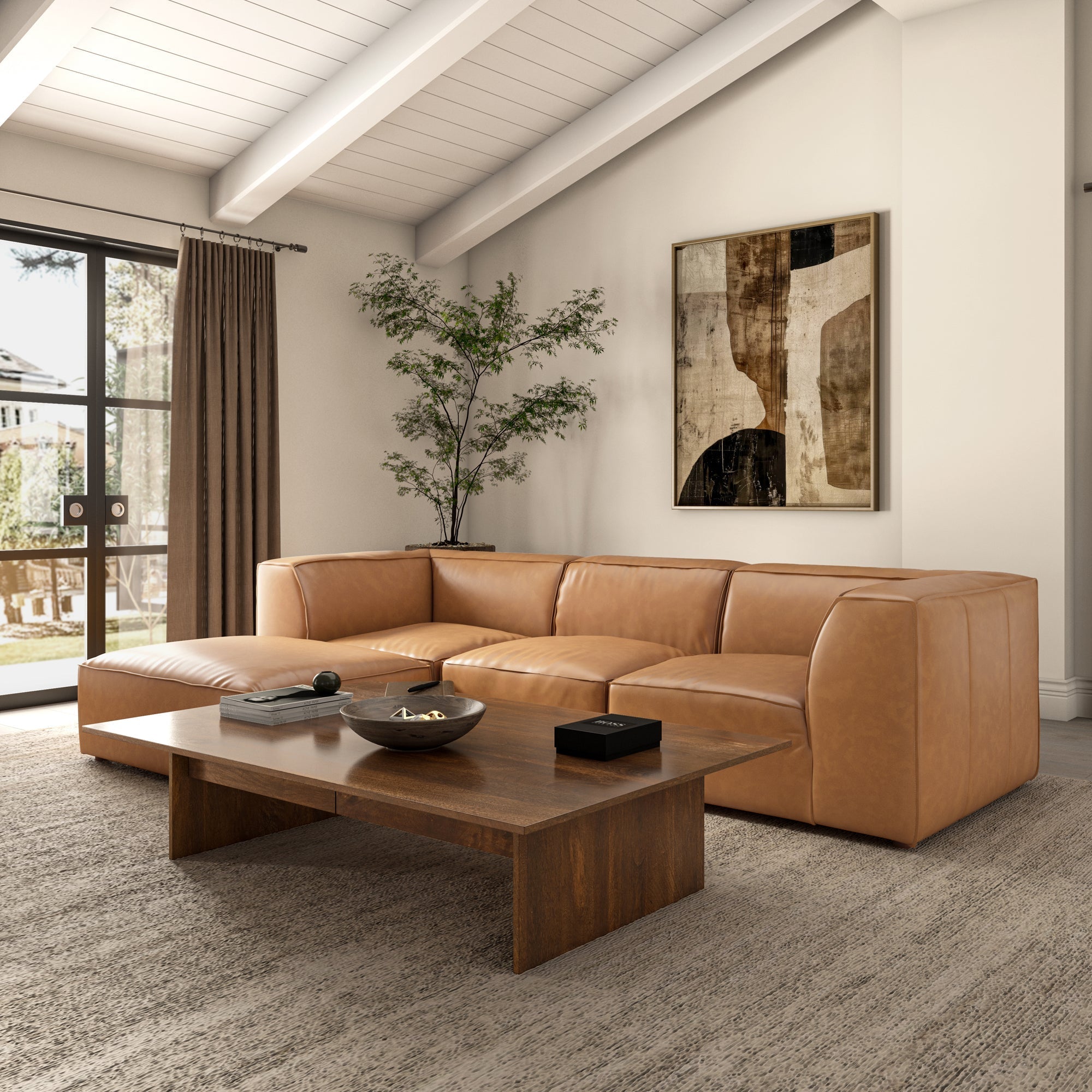 Moe's Home Form Classic L-Shaped Modular Sectional